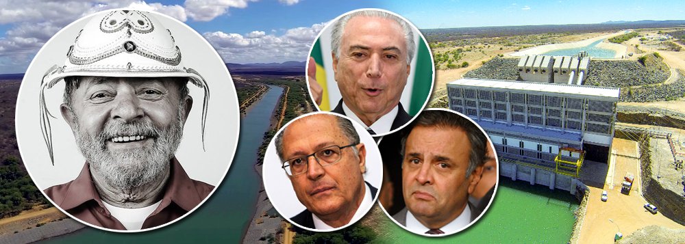 Após constatarem o sucesso do projeto de transposição do rio São Francisco, iniciado no governo Lula e que já está levando água a milhares de nordestinos, diversos políticos têm tentado "tirar uma casquinha" do projeto, beneficiando-se da iniciativa petista; Michel Temer vai nesta sexta-feira, 10, aos municípios de Monteiro e Campina Grande, na Paraíba, tentar colher algum dividendo político da obra; recentemente, em sua tentativa de se cacifar para a disputa ao Planalto, o tucano Geraldo Alckmin também visitou o empreendimento; até as eleições de 2018, a briga tende a esquentar; paralisado há oito meses, o trecho norte do projeto poderá ser concluído apenas em pleno ano de campanha presidencial (Foto: Felipe L. Goncalves) Após constatarem o sucesso do projeto de transposição do rio São Francisco, iniciado no governo Lula e que já está levando água a milhares de nordestinos, diversos políticos têm tentado "tirar uma casquinha" do projeto, beneficiando-se da iniciativa petista; Michel Temer vai nesta sexta-feira, 10, aos municípios de Monteiro e Campina Grande, na Paraíba, tentar colher algum dividendo político da obra; recentemente, em sua tentativa de se cacifar para a disputa ao Planalto, o tucano Geraldo Alckmin também visitou o empreendimento; até as eleições de 2018, a briga tende a esquentar; paralisado há oito meses, o trecho norte do projeto poderá ser concluído apenas em pleno ano de campanha presidencial