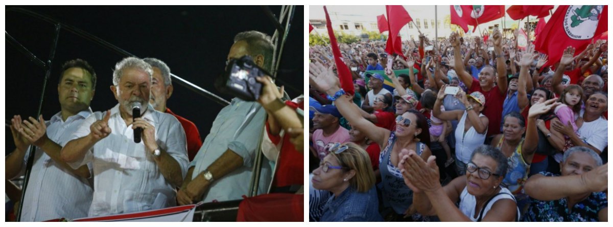 Assim que atravessou o Velho Chico de balsa para chegar à cidade de Penedo, em Alagoas, o ex-presidente Luís Inácio Lula da Silva (PT) foi recebido por militantes, autoridades, e logo depois subiu num trio elétrico; em seu discursou atacou o presidente Michel Temer (PMDB) e as reformas defendidas por seu governo; Lula disse que as "propostas destroem as conquistas dos trabalhadores" e que se nada acontecer até 2018 ele "vai mostrar como é que se governa para o povo sem viver pensando em cortes" (Foto: Voney Malta) Assim que atravessou o Velho Chico de balsa para chegar à cidade de Penedo, em Alagoas, o ex-presidente Luís Inácio Lula da Silva (PT) foi recebido por militantes, autoridades, e logo depois subiu num trio elétrico; em seu discursou atacou o presidente Michel Temer (PMDB) e as reformas defendidas por seu governo; Lula disse que as "propostas destroem as conquistas dos trabalhadores" e que se nada acontecer até 2018 ele "vai mostrar como é que se governa para o povo sem viver pensando em cortes"