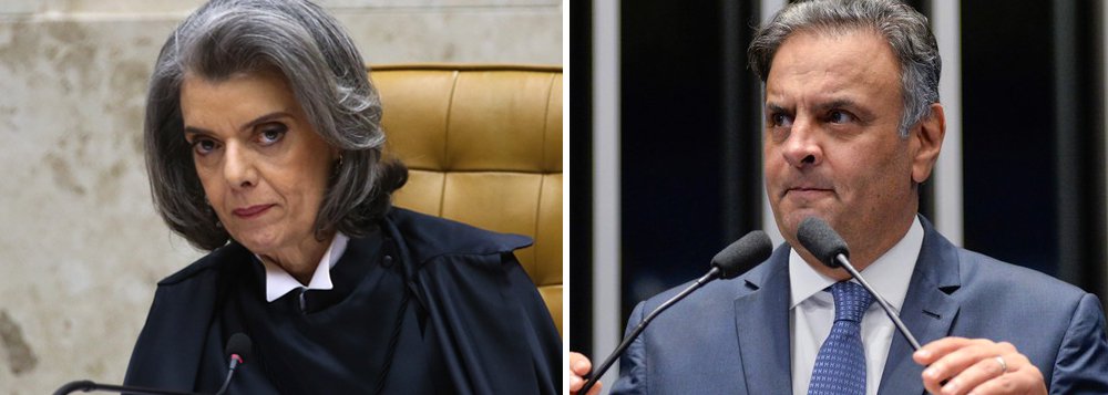 O “jeitinho” pode vir a galope e a presidente do STF, Cármem Lúcia, já sinalizou que está preparando a poção. Seria a votação imediata da ADIN 5526, apresentada há tempos por PP, PSC e SD. Elas questionam exatamente as medidas cautelares previstas nos artigos 312 e 319 do Código de Processo Penal, as mesmas aplicadas a Aécio. Alegam estes partidos que, tal como a prisão, tais medidas devem ser submetidas à apreciação da respectiva casa parlamentar, para que sejam aprovadas ou não no prazo de 24 horas, informa a colunista Tereza Cruvinel; "Aécio ficará livre das sanções mas deverá, então, responder ao Conselho de Ética", diz ela (Foto: Tereza Cruvinel) O “jeitinho” pode vir a galope e a presidente do STF, Cármem Lúcia, já sinalizou que está preparando a poção. Seria a votação imediata da ADIN 5526, apresentada há tempos por PP, PSC e SD. Elas questionam exatamente as medidas cautelares previstas nos artigos 312 e 319 do Código de Processo Penal, as mesmas aplicadas a Aécio. Alegam estes partidos que, tal como a prisão, tais medidas devem ser submetidas à apreciação da respectiva casa parlamentar, para que sejam aprovadas ou não no prazo de 24 horas, informa a colunista Tereza Cruvinel; "Aécio ficará livre das sanções mas deverá, então, responder ao Conselho de Ética", diz ela