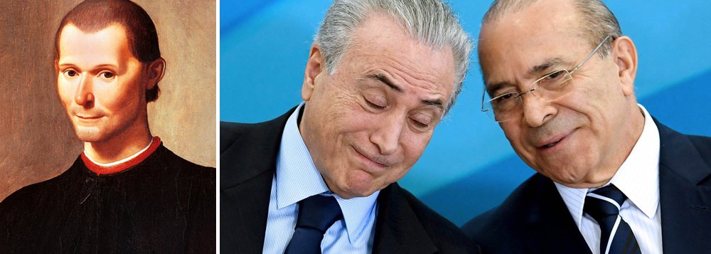 "Se Maquiavel fosse o assessor, recomendaria a Temer sacrificar Padilha para salvar não só as aparências, mas ele próprio e os outros. Diga ele o que quiser, silencie ou não, a opinião pública já transformou Padilha em réu. A sua permanência contamina todo o governo. Tem credibilidade para continuar?", questiona o colunista do 247 Alex Solnik sobre a situação do ministro da Casa Civil de Michel Temer; "Maquiavel diria a Temer que a chefia da Casa Civil é importante demais para ser ocupada por uma pessoa sobre a qual pesam evidências de ilícitos. 'Não se esqueça que, na fase mais aguda do Mensalão, José Dirceu teve que deixar a Casa Civil e não era réu. E Lula não caiu'", afirma (Foto: Alex Solnik) "Se Maquiavel fosse o assessor, recomendaria a Temer sacrificar Padilha para salvar não só as aparências, mas ele próprio e os outros. Diga ele o que quiser, silencie ou não, a opinião pública já transformou Padilha em réu. A sua permanência contamina todo o governo. Tem credibilidade para continuar?", questiona o colunista do 247 Alex Solnik sobre a situação do ministro da Casa Civil de Michel Temer; "Maquiavel diria a Temer que a chefia da Casa Civil é importante demais para ser ocupada por uma pessoa sobre a qual pesam evidências de ilícitos. 'Não se esqueça que, na fase mais aguda do Mensalão, José Dirceu teve que deixar a Casa Civil e não era réu. E Lula não caiu'", afirma
