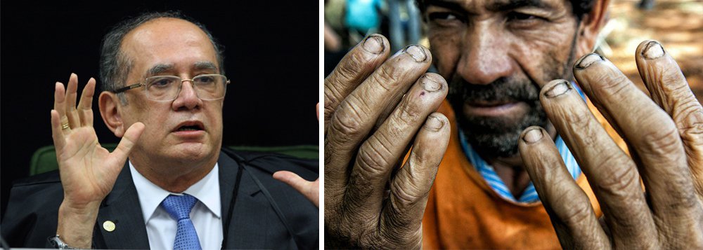 Jornalista Fernando Brito classifica como "cinismo" a declaração do ministro do STF Gilmar Mendes de que faz trabalho 'exaustivo', mas não é 'escravo'; "Comparar seu 'trabalho exaustivo' ao dos pobres viventes enfurnados em galpões ou barracões onde se encontram os ainda muitos brasileiros – e também imigrantes, como os bolivianos – só merece um nome: cinismo", diz Brito; "Gilmar Mendes certamente não é um escravo. Mas porta-se como se fosse senhor destes, que são os brasileiros tratados como se fossem. Ou, quem sabe, com a nova regulamentação do Ministério da Escravatura, digo, do Trabalho, agora são, mesmo" (Foto: Aquiles Lins) Jornalista Fernando Brito classifica como "cinismo" a declaração do ministro do STF Gilmar Mendes de que faz trabalho 'exaustivo', mas não é 'escravo'; "Comparar seu 'trabalho exaustivo' ao dos pobres viventes enfurnados em galpões ou barracões onde se encontram os ainda muitos brasileiros – e também imigrantes, como os bolivianos – só merece um nome: cinismo", diz Brito; "Gilmar Mendes certamente não é um escravo. Mas porta-se como se fosse senhor destes, que são os brasileiros tratados como se fossem. Ou, quem sabe, com a nova regulamentação do Ministério da Escravatura, digo, do Trabalho, agora são, mesmo"