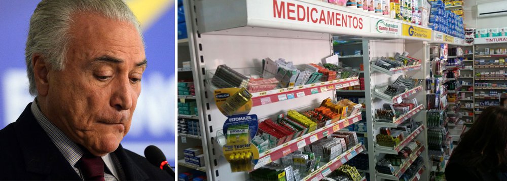 Maior recessão econômica da história do Brasil, provocada pelo golpe parlamentar que retirou a presidente Dilma Rousseff e colocou Michel Temer em seu lugar, derrubou também as vendas de medicamentos no país; segundo o Sindusfarma, o sindicato das empresas do segmento de farmácias, houve queda de 10,23% nas vendas nos últimos seis meses. Apenas nos últimos três meses, as unidades vendidas tiveram uma queda de 14% (Foto: Aquiles Lins) Maior recessão econômica da história do Brasil, provocada pelo golpe parlamentar que retirou a presidente Dilma Rousseff e colocou Michel Temer em seu lugar, derrubou também as vendas de medicamentos no país; segundo o Sindusfarma, o sindicato das empresas do segmento de farmácias, houve queda de 10,23% nas vendas nos últimos seis meses. Apenas nos últimos três meses, as unidades vendidas tiveram uma queda de 14%