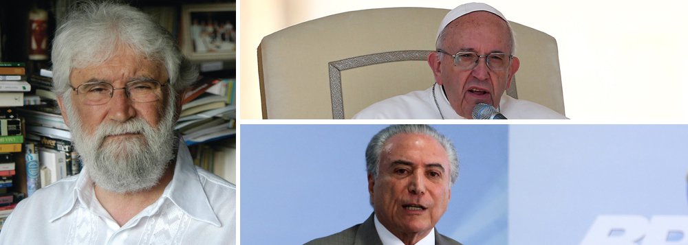 Para teólogo Leonardo Boff, ao recusar convite de Michel Temer para visitar o país, líder mundial da igreja católica é coerente com a opção pelos pobres; "Se ele viesse ao Brasil seria legitimar esse estado de coisas, o que ele nunca faria. Ele foi coerente ao não ir à Argentina e não vir ao Brasil. Enquanto houver formas duras, ditatoriais, eu diria, de governo e de relação com o povo, o papa não dará seu apoio e não visitará essas terras e esses países" (Foto: Aquiles Lins) Para teólogo Leonardo Boff, ao recusar convite de Michel Temer para visitar o país, líder mundial da igreja católica é coerente com a opção pelos pobres; "Se ele viesse ao Brasil seria legitimar esse estado de coisas, o que ele nunca faria. Ele foi coerente ao não ir à Argentina e não vir ao Brasil. Enquanto houver formas duras, ditatoriais, eu diria, de governo e de relação com o povo, o papa não dará seu apoio e não visitará essas terras e esses países"