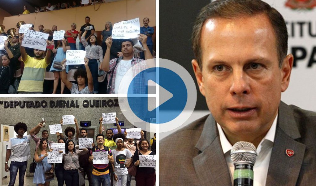 O prefeito de São Paulo, João Doria Júnior, mais uma vez abandonou a cidade de São Paulo e foi fazer campanha presidencial antecipada. Desta vez, em Aracaju (SE), onde foi hostilizado. Fora, Doria, fora de Sergipe com sua ração" foi um dos gritos dos manifestantes (Foto: Leonardo Attuch) O prefeito de São Paulo, João Doria Júnior, mais uma vez abandonou a cidade de São Paulo e foi fazer campanha presidencial antecipada. Desta vez, em Aracaju (SE), onde foi hostilizado. Fora, Doria, fora de Sergipe com sua ração" foi um dos gritos dos manifestantes