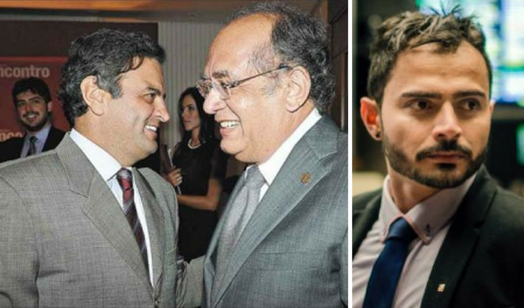 "É notável a afinidade de pensamento entre o ministro Gilmar Mendes e o senador Aecio Neves sobre a tese do caixa dois, recursos desviados para financiamento de campanha políticas. Normalmente os tucanos levantam o tema e logo depois Gilmar corta com algum comentário jurídico para validar a tese", escreve o jornalista George Marques, do The Intercept Brasil (Foto: Giuliana Miranda) "É notável a afinidade de pensamento entre o ministro Gilmar Mendes e o senador Aecio Neves sobre a tese do caixa dois, recursos desviados para financiamento de campanha políticas. Normalmente os tucanos levantam o tema e logo depois Gilmar corta com algum comentário jurídico para validar a tese", escreve o jornalista George Marques, do The Intercept Brasil