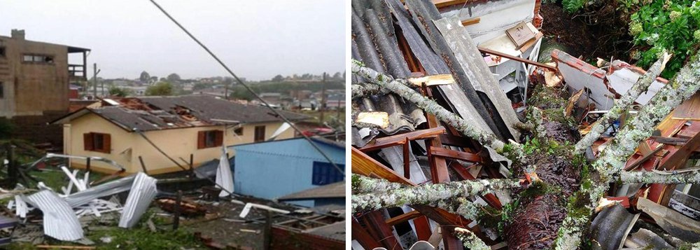 Cerca de 1,6 mil pessoas estão desabrigadas ou desalojadas e uma morreu por causa do temporal que atingiu o município de São Francisco de Paula, na Serra gaúcha, de acordo com a prefeitura da cidade; ao todo 300 casas foram afetadas; um jovem de 24 anos morreu e cerca de 70 feridos foram atendidos nos hospitais da região; a prefeitura informou que deve decretar estado de calamidade pública (Foto: Leonardo Lucena) Cerca de 1,6 mil pessoas estão desabrigadas ou desalojadas e uma morreu por causa do temporal que atingiu o município de São Francisco de Paula, na Serra gaúcha, de acordo com a prefeitura da cidade; ao todo 300 casas foram afetadas; um jovem de 24 anos morreu e cerca de 70 feridos foram atendidos nos hospitais da região; a prefeitura informou que deve decretar estado de calamidade pública