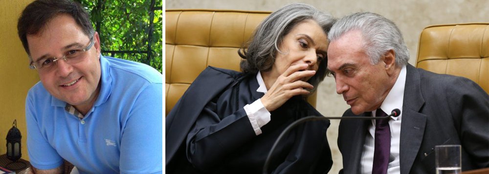 Jornalista Luís Costa Pinto afirmou nesta segunda-feira, 6, que há uma "evidente articulação" para alçar a ministra Carmen Lúcia, presidente do Supremo Tribunal Federal, na Presidência da República, no lugar de Michel Temer; "Seria, sem dúvida, o golpe dentro do golpe", afirma; para ele, a saída reside em num pacto entre as forças políticas, em que a direita assumiria o seu golpismo, "Num gesto de inflexão rumo à necessária reconstrução da trajetória democrática", enquanto o PT reconheceria os próprios erros; "Só há um caminho: a política", afirma (Foto: Aquiles Lins) Jornalista Luís Costa Pinto afirmou nesta segunda-feira, 6, que há uma "evidente articulação" para alçar a ministra Carmen Lúcia, presidente do Supremo Tribunal Federal, na Presidência da República, no lugar de Michel Temer; "Seria, sem dúvida, o golpe dentro do golpe", afirma; para ele, a saída reside em num pacto entre as forças políticas, em que a direita assumiria o seu golpismo, "Num gesto de inflexão rumo à necessária reconstrução da trajetória democrática", enquanto o PT reconheceria os próprios erros; "Só há um caminho: a política", afirma