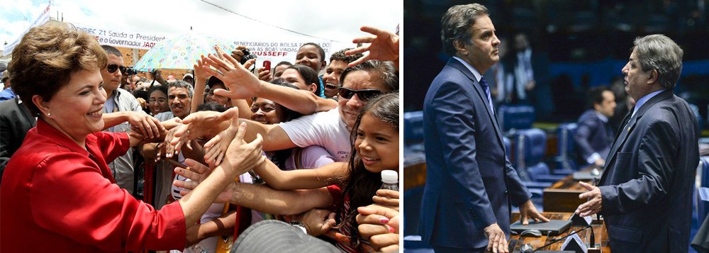 A presidente deposta Dilma Rousseff poderá dar a volta por cima nas eleições de 2018; isso porque ela lidera as pesquisas para o Senado em Minas Gerais e poderá bater, mais uma vez, o senador Aécio Neves (PSDB-MG), que, após ser derrotado por ela na disputa presidencial de 2014, se uniu ao ex-deputado Eduardo Cunha (PMDB-RJ) para golpear a democracia brasileira; Dilma tem 12% das intenções espontâneas e aparece à frente de Aécio, com 10%, que ainda pode desabar com a divulgação de seus grampos com a JBS, em que ele fala em matar o primo Fred Pacheco, que recebeu malas de R$ 2 milhões; outro senador que concorreria com Dilma seria Zezé Perrela (SD-MG), também envolvido no escândalo JBS, uma vez que o dinheiro das malas foi encaminhado a uma das suas empresas (Foto: Leonardo Attuch) A presidente deposta Dilma Rousseff poderá dar a volta por cima nas eleições de 2018; isso porque ela lidera as pesquisas para o Senado em Minas Gerais e poderá bater, mais uma vez, o senador Aécio Neves (PSDB-MG), que, após ser derrotado por ela na disputa presidencial de 2014, se uniu ao ex-deputado Eduardo Cunha (PMDB-RJ) para golpear a democracia brasileira; Dilma tem 12% das intenções espontâneas e aparece à frente de Aécio, com 10%, que ainda pode desabar com a divulgação de seus grampos com a JBS, em que ele fala em matar o primo Fred Pacheco, que recebeu malas de R$ 2 milhões; outro senador que concorreria com Dilma seria Zezé Perrela (SD-MG), também envolvido no escândalo JBS, uma vez que o dinheiro das malas foi encaminhado a uma das suas empresas