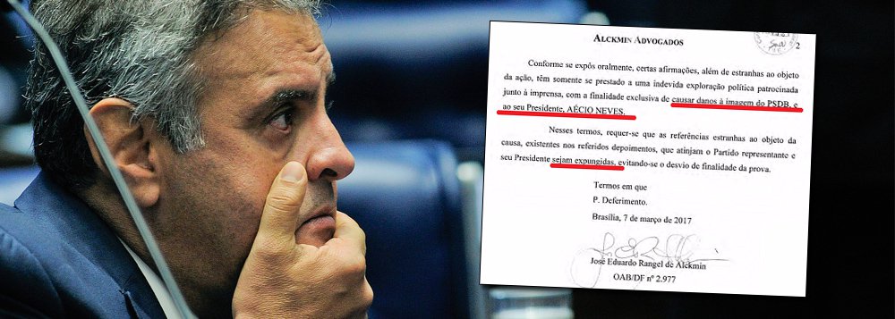 Jornalista Fernando Brito divulgou o pedido do PSDB ao ministro Herman Benjamin para "tarjar" o nome do senador Aécio Neves nos testemunhos dos delatores da Odebrecht, que informaram sobre pedidos e transferências de dinheiro para o candidato tucano à Presidência; advogado tucano pede que o seu nome seja 'expungido', isto é, 'apagado, eliminado, riscado' , porque teria 'a finalidade exclusiva de causar danos à imagem do PSDB e ao seu presidente, Aécio Neves; "É perfeitamente natural. Aécio já está quase 'expungido' da credibilidade pública e, nas pesquisas eleitorais, vai se expungindo progressivamente, atrás até do garrancho Jair Bolsonaro" (Foto: Aquiles Lins) Jornalista Fernando Brito divulgou o pedido do PSDB ao ministro Herman Benjamin para "tarjar" o nome do senador Aécio Neves nos testemunhos dos delatores da Odebrecht, que informaram sobre pedidos e transferências de dinheiro para o candidato tucano à Presidência; advogado tucano pede que o seu nome seja 'expungido', isto é, 'apagado, eliminado, riscado' , porque teria 'a finalidade exclusiva de causar danos à imagem do PSDB e ao seu presidente, Aécio Neves; "É perfeitamente natural. Aécio já está quase 'expungido' da credibilidade pública e, nas pesquisas eleitorais, vai se expungindo progressivamente, atrás até do garrancho Jair Bolsonaro"