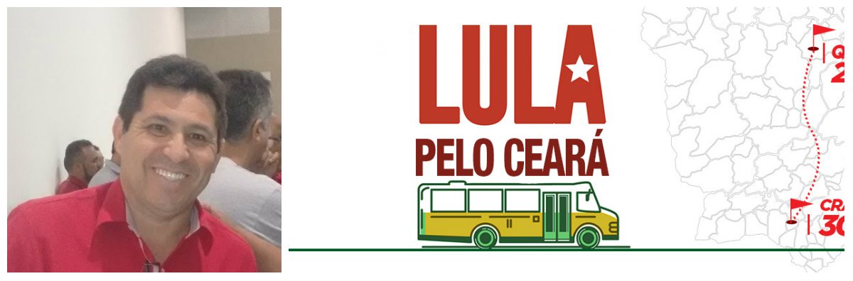 O presidente do Partido dos Trabalhadores do Ceará, Fco. de Assis Diniz confirmou que está tudo pronto para a visita da "Caravana Lula pelo Brasil", que chega na manhã desta terça-feira (29), ao Ceará, onde visitará as regiões do Sertão Central e Cariri. No final de semana De Assis esteve com a equipe da precursão da caravana finalizando os detalhes do roteiro a ser cumprido. Após uma avaliação do percurso, a equipe fez uma alteração e a caravana do ex-presidente Lula deve passar pelo município de Várzea Alegre, em direção ao Crato e não mais passar em Caririaçu, como estava previsto inicialmente (Foto: Fatima 247) O presidente do Partido dos Trabalhadores do Ceará, Fco. de Assis Diniz confirmou que está tudo pronto para a visita da "Caravana Lula pelo Brasil", que chega na manhã desta terça-feira (29), ao Ceará, onde visitará as regiões do Sertão Central e Cariri. No final de semana De Assis esteve com a equipe da precursão da caravana finalizando os detalhes do roteiro a ser cumprido. Após uma avaliação do percurso, a equipe fez uma alteração e a caravana do ex-presidente Lula deve passar pelo município de Várzea Alegre, em direção ao Crato e não mais passar em Caririaçu, como estava previsto inicialmente