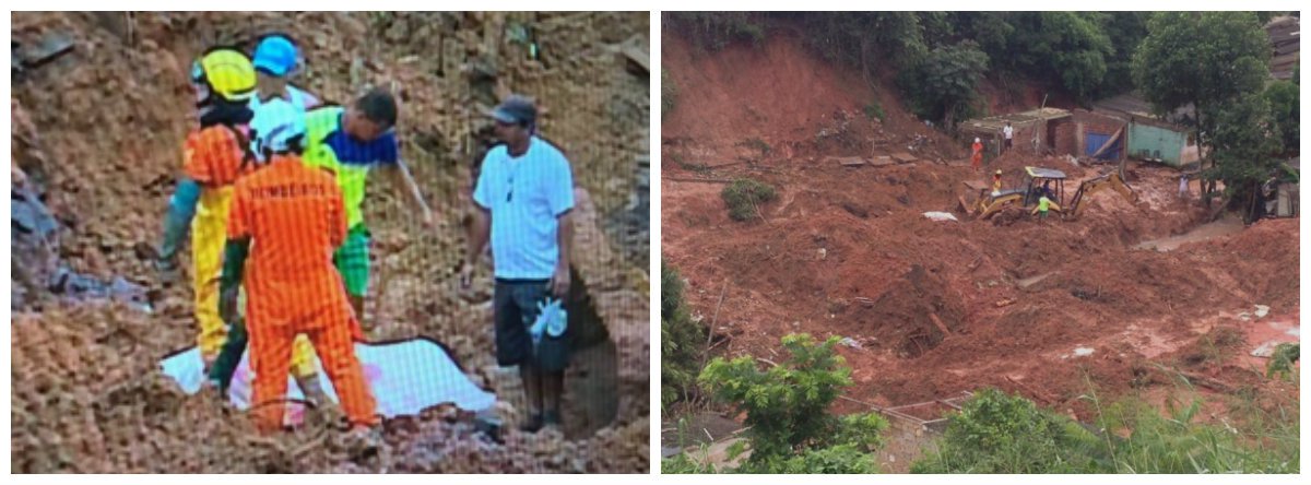 Foram encontrados durante buscas no começo da tarde desta terça-feira (30), na Grota da Cycosa, no bairro Santo Amaro, em Maceió, os corpos de Liliane Sherliane da Silva, de 22 anos, e sua filha, Melissa, de apenas 6 meses; elas estavam soterradas desde a madrugada do sábado (27), quando ocorreu o deslizamento da barreira devido às chuvas; duas pessoas ainda estão desaparecidas (Foto: Voney Malta) Foram encontrados durante buscas no começo da tarde desta terça-feira (30), na Grota da Cycosa, no bairro Santo Amaro, em Maceió, os corpos de Liliane Sherliane da Silva, de 22 anos, e sua filha, Melissa, de apenas 6 meses; elas estavam soterradas desde a madrugada do sábado (27), quando ocorreu o deslizamento da barreira devido às chuvas; duas pessoas ainda estão desaparecidas