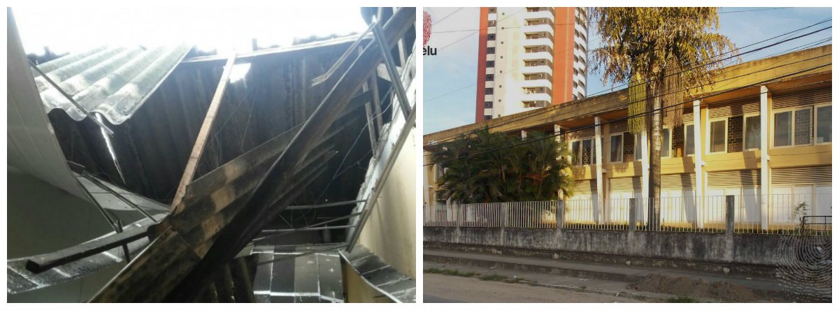 Parte do teto de um dos Laboratórios Integrados de Ciências do Mar e Naturais (Labmar), da Ufal, no bairro do Farol, em Maceió, desabou neste domingo (28) em função das fortes chuvas que caíram em Alagoas nos últimos dias; ainda no domingo foi feito o isolamento e limpeza das duas salas onde parte da coberta desabou; também foi reforçada provisoriamente uma viga de madeira que estava apresentando fissuras (Foto: Voney Malta) Parte do teto de um dos Laboratórios Integrados de Ciências do Mar e Naturais (Labmar), da Ufal, no bairro do Farol, em Maceió, desabou neste domingo (28) em função das fortes chuvas que caíram em Alagoas nos últimos dias; ainda no domingo foi feito o isolamento e limpeza das duas salas onde parte da coberta desabou; também foi reforçada provisoriamente uma viga de madeira que estava apresentando fissuras