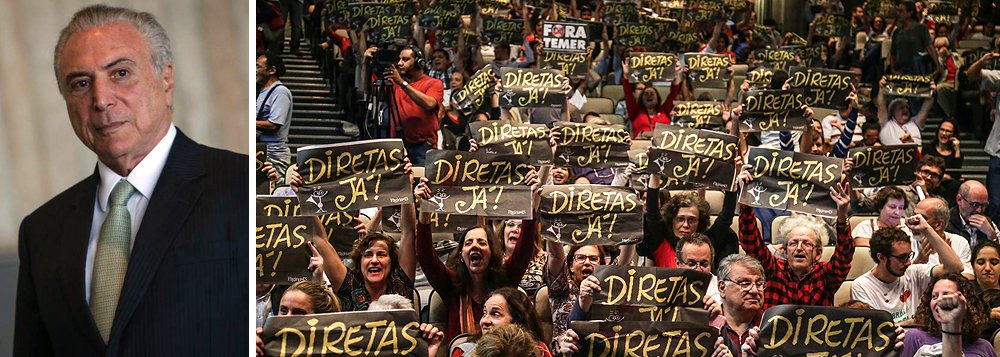 "Num país onde a Constituição já recebeu 105 emendas desde sua aprovação, há 29 anos, é puro cinismo fugir do debate sobre eleições diretas-já com o argumento de que não estão previstas na carta de 1988", escreve Paulo Moreira Leite, colunista do 247; "Dois exemplos: tanto a emenda que aprovou o congelamento de gastos públicos por 20 anos como o desmonte da Previdência que Temer quer aprovar de qualquer maneira também representam mudanças em cláusulas da Constituição", lembra o jornalista; para PML, a tentativa de "sacralizar o texto da Constituição para impedir o voto popular é uma atitude típica de quem não tem coragem de assumir suas opiniões perante a população, pois sabe que a eleição indireta implica em entregar a escolha a um Congresso que ninguém respeita" (Foto: Paulo Moreira Leite) "Num país onde a Constituição já recebeu 105 emendas desde sua aprovação, há 29 anos, é puro cinismo fugir do debate sobre eleições diretas-já com o argumento de que não estão previstas na carta de 1988", escreve Paulo Moreira Leite, colunista do 247; "Dois exemplos: tanto a emenda que aprovou o congelamento de gastos públicos por 20 anos como o desmonte da Previdência que Temer quer aprovar de qualquer maneira também representam mudanças em cláusulas da Constituição", lembra o jornalista; para PML, a tentativa de "sacralizar o texto da Constituição para impedir o voto popular é uma atitude típica de quem não tem coragem de assumir suas opiniões perante a população, pois sabe que a eleição indireta implica em entregar a escolha a um Congresso que ninguém respeita"