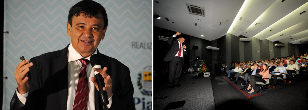 O governador Wellington Dias foi um dos palestrantes do I Congresso das Cidades do Piauí, no Auditório da Fiepi; o chefe do Executivo estadual abordou o tema "O Estado que fomos, que somos e o que poderemos ser" e falou da necessidade da integração com os municípios para alavancar a economia piauiense e cuidar do social; "Minha proposta é que possamos atuar de forma ainda mais integrada para fazer com que o Piauí, que já chegou a expectativa de vida de 72 anos, possa chegar a 75 anos. Que a nossa renda que gira em trono de 12 mil/por habitantes possa alcançar 22 mil reais, que é uma renda de um lugar desenvolvido"; disse; Esse é o caminho, e quero como governador deste estado estar apoiando os municípios para juntos alcançarmos nossos objetivos" (Foto: Leonardo Lucena) O governador Wellington Dias foi um dos palestrantes do I Congresso das Cidades do Piauí, no Auditório da Fiepi; o chefe do Executivo estadual abordou o tema "O Estado que fomos, que somos e o que poderemos ser" e falou da necessidade da integração com os municípios para alavancar a economia piauiense e cuidar do social; "Minha proposta é que possamos atuar de forma ainda mais integrada para fazer com que o Piauí, que já chegou a expectativa de vida de 72 anos, possa chegar a 75 anos. Que a nossa renda que gira em trono de 12 mil/por habitantes possa alcançar 22 mil reais, que é uma renda de um lugar desenvolvido"; disse; Esse é o caminho, e quero como governador deste estado estar apoiando os municípios para juntos alcançarmos nossos objetivos"