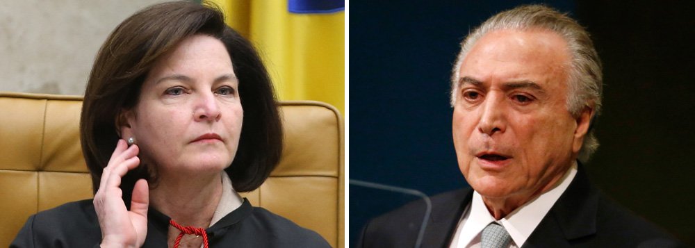Michel Temer, que se dizia perseguido por Rodrigo Janot, agora terá de prestar depoimento sobre propina no Porto de Santos a pedido da nova procuradora-geral da República, Raquel Dodge; inquérito investiga suspeita de corrupção envolvendo favorecimento à empresa Rodrimar; a manifestação foi enviada por Raquel Dodge ao ministro do STF Luís Roberto Barroso na última quinta-feira 28; no total, ele pede a realização de sete conjuntos de diligências no inquérito, que serão tocadas pela Polícia Federal; com o pedido a substituta de Janot afasta as suspeitas de que ela pudesse favorecer Temer, por quem foi nomeada (Foto: Gisele Federicce) Michel Temer, que se dizia perseguido por Rodrigo Janot, agora terá de prestar depoimento sobre propina no Porto de Santos a pedido da nova procuradora-geral da República, Raquel Dodge; inquérito investiga suspeita de corrupção envolvendo favorecimento à empresa Rodrimar; a manifestação foi enviada por Raquel Dodge ao ministro do STF Luís Roberto Barroso na última quinta-feira 28; no total, ele pede a realização de sete conjuntos de diligências no inquérito, que serão tocadas pela Polícia Federal; com o pedido a substituta de Janot afasta as suspeitas de que ela pudesse favorecer Temer, por quem foi nomeada