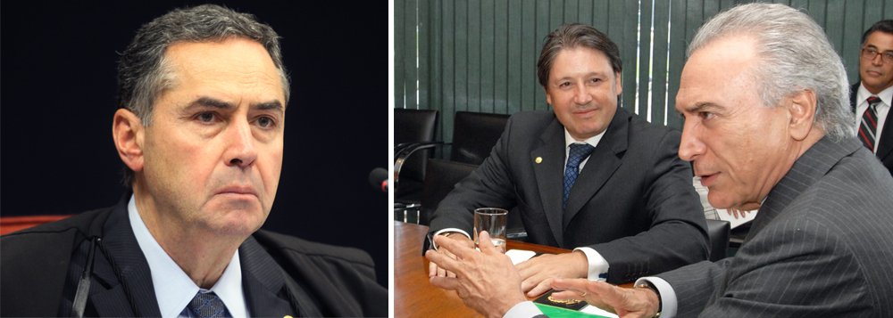 Ministro do Supremo Tribunal Federal (STF) Luís Roberto Barroso decidiu abrir inquérito para investigar Michel Temer e o ex-deputado federal Rodrigo Rocha Loures, além de mais dois empresários, pelos supostos crimes de corrupção ativa, passiva e lavagem de dinheiro; pedido de investigação foi feito pelo procurador-geral da República, Rodrigo Janot, para apurar suspeitas de recebimento de vantagens indevidas pelo suposto favorecimento da empresa Rodrimar S/A por meio da edição do Decreto dos Portos (Decreto 9.048/2017) (Foto: Paulo Emílio) Ministro do Supremo Tribunal Federal (STF) Luís Roberto Barroso decidiu abrir inquérito para investigar Michel Temer e o ex-deputado federal Rodrigo Rocha Loures, além de mais dois empresários, pelos supostos crimes de corrupção ativa, passiva e lavagem de dinheiro; pedido de investigação foi feito pelo procurador-geral da República, Rodrigo Janot, para apurar suspeitas de recebimento de vantagens indevidas pelo suposto favorecimento da empresa Rodrimar S/A por meio da edição do Decreto dos Portos (Decreto 9.048/2017)
