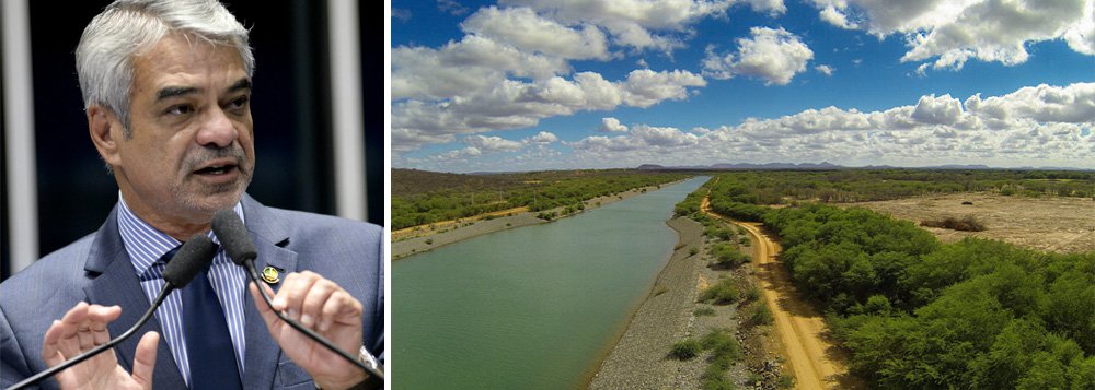 Anúncio do Ministério da Integração Nacional de que irá privatizar as operações da transposição do rio São Francisco, foi duramente atacado pelo líder da oposição no Senado, Humberto Costa (PT-PE); plano do governo Michel Temer é concluir o modelo do negócio em 2018 e fazer com que os Estados beneficiados pelo empreendimento paguem pela água; "A privatização do rio São Francisco atenta contra os interesses da nação e da empresa, cuja democratização nos governos Lula e Dilma minimizaram os efeitos da seca na região. Temer que recupere o Brasil e o tire do banco de feira em que foi colocado", afirmou (Foto: Paulo Emílio) Anúncio do Ministério da Integração Nacional de que irá privatizar as operações da transposição do rio São Francisco, foi duramente atacado pelo líder da oposição no Senado, Humberto Costa (PT-PE); plano do governo Michel Temer é concluir o modelo do negócio em 2018 e fazer com que os Estados beneficiados pelo empreendimento paguem pela água; "A privatização do rio São Francisco atenta contra os interesses da nação e da empresa, cuja democratização nos governos Lula e Dilma minimizaram os efeitos da seca na região. Temer que recupere o Brasil e o tire do banco de feira em que foi colocado", afirmou