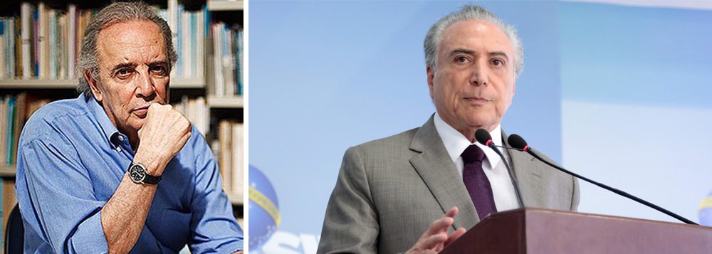 Jornalista diz que pacote de mudanças na lei trabalhista e previdenciária, que "revolvem a vida de uns 150 milhões de brasileiros", "não é coisa para ser manipulada por Michel Temer e seu grupo de políticos, laranjas, intermediários, corruptores e corrompidos"; para Janio de Freitas, Temer não reúne "condições intelectuais, políticas, morais, e quaisquer outras. É só um fantoche. À espera de que alguém conte os seus feitos ou os silencie por dinheiro" (Foto: Gisele Federicce) Jornalista diz que pacote de mudanças na lei trabalhista e previdenciária, que "revolvem a vida de uns 150 milhões de brasileiros", "não é coisa para ser manipulada por Michel Temer e seu grupo de políticos, laranjas, intermediários, corruptores e corrompidos"; para Janio de Freitas, Temer não reúne "condições intelectuais, políticas, morais, e quaisquer outras. É só um fantoche. À espera de que alguém conte os seus feitos ou os silencie por dinheiro"