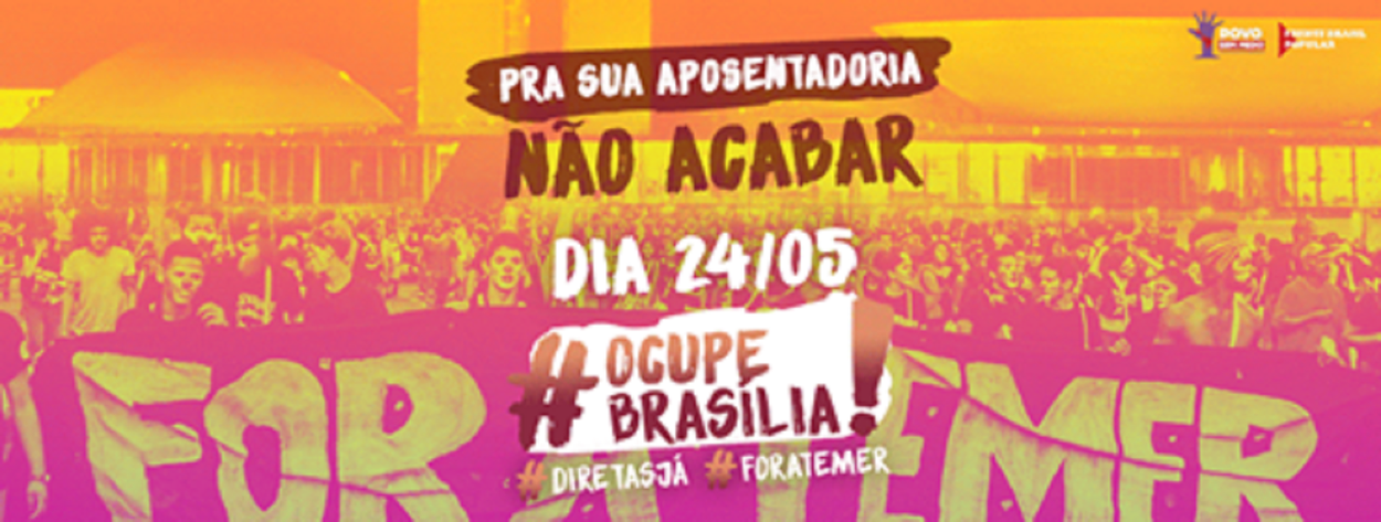 Centenas de lideranças e militantes cearenses dos movimentos sociais, movimento sindical e partidos políticos estarão em Brasília para se somar ao ato "Ocupe Brasília", a partir de amanhã, quarta-feira (24). As caravanas do Ceará irão se integrar à mobilização nacional. Os manifestantes deverão permanecer na capital federal até barrar as reformas trabalhista e da previdência, além de exigir a saída de Michel Temer e a realização de eleições diretas (Foto: Fatima 247) Centenas de lideranças e militantes cearenses dos movimentos sociais, movimento sindical e partidos políticos estarão em Brasília para se somar ao ato "Ocupe Brasília", a partir de amanhã, quarta-feira (24). As caravanas do Ceará irão se integrar à mobilização nacional. Os manifestantes deverão permanecer na capital federal até barrar as reformas trabalhista e da previdência, além de exigir a saída de Michel Temer e a realização de eleições diretas