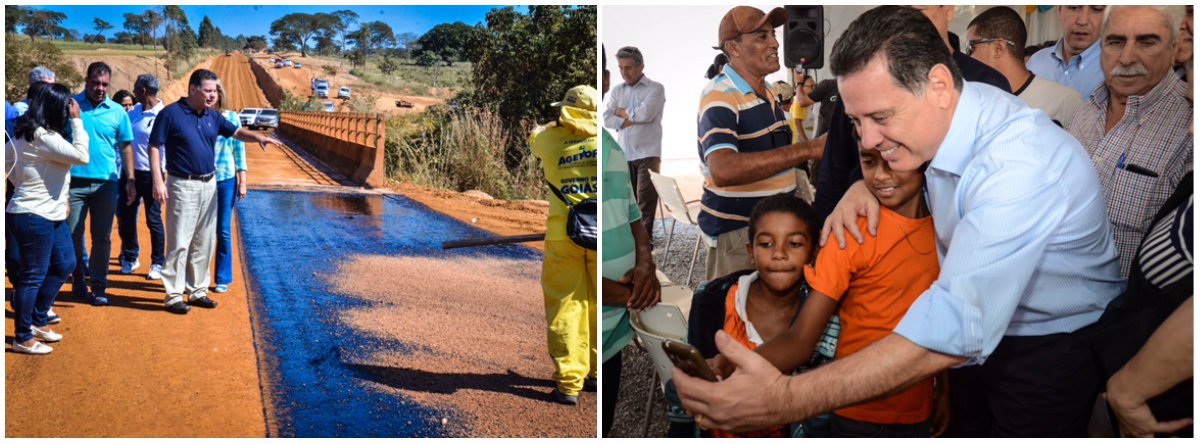 O governador de Goiás, Marconi Perillo, afirmou que os mais de R$ 6 bilhões em investimentos em obras e benefícios estabelecidos pelo Programa Goiás na Frente mostram que o executivo acertou ao enfrentar a crise econômica nacional com medidas duras de austeridade fiscal. "Enfrentamos a crise, fizemos os cortes e Goiás agora vai se transformando num canteiro de obras", disse; segundo Perillo, "muitos Estados não estão tendo dinheiro nem para pagar aposentados e pensionistas ou a folha de pagamento"; "Em Goiás, além de nós mantermos rigorosamente em dia o calendário dos pagamentos dos funcionários, dos pensionistas, dos aposentados, nós agora temos a oportunidade de lançar um amplo programa de investimentos que vai, certamente, contemplar a todos os municípios" (Foto: Leonardo Lucena) O governador de Goiás, Marconi Perillo, afirmou que os mais de R$ 6 bilhões em investimentos em obras e benefícios estabelecidos pelo Programa Goiás na Frente mostram que o executivo acertou ao enfrentar a crise econômica nacional com medidas duras de austeridade fiscal. "Enfrentamos a crise, fizemos os cortes e Goiás agora vai se transformando num canteiro de obras", disse; segundo Perillo, "muitos Estados não estão tendo dinheiro nem para pagar aposentados e pensionistas ou a folha de pagamento"; "Em Goiás, além de nós mantermos rigorosamente em dia o calendário dos pagamentos dos funcionários, dos pensionistas, dos aposentados, nós agora temos a oportunidade de lançar um amplo programa de investimentos que vai, certamente, contemplar a todos os municípios"