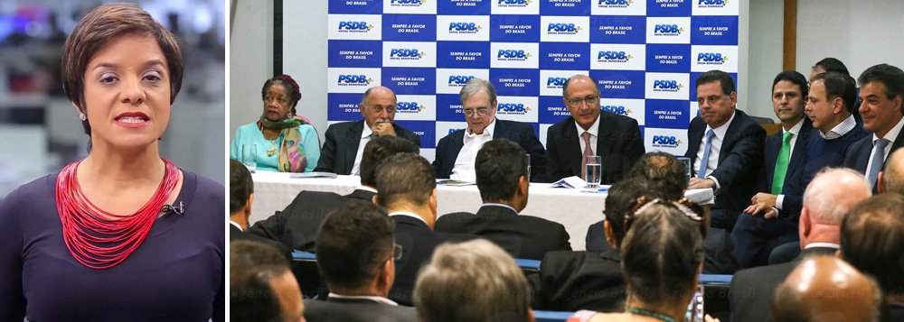 "Imerso em sua eterna crise existencial, sem conseguir decidir o que pensa sobre o governo Michel Temer, sem ser capaz de definir um calendário para a escolha de seu candidato a presidente e assistindo inerte a uma disputa que ainda é velada, mas tende a se tornar explícita, entre seus dois nomes mais viáveis para 2018, o PSDB vai perdendo relevância política nacional e alimentando o crescimento de Jair Bolsonaro", escreve a jornalista Vera Magalhães (Foto: Giuliana Miranda) "Imerso em sua eterna crise existencial, sem conseguir decidir o que pensa sobre o governo Michel Temer, sem ser capaz de definir um calendário para a escolha de seu candidato a presidente e assistindo inerte a uma disputa que ainda é velada, mas tende a se tornar explícita, entre seus dois nomes mais viáveis para 2018, o PSDB vai perdendo relevância política nacional e alimentando o crescimento de Jair Bolsonaro", escreve a jornalista Vera Magalhães
