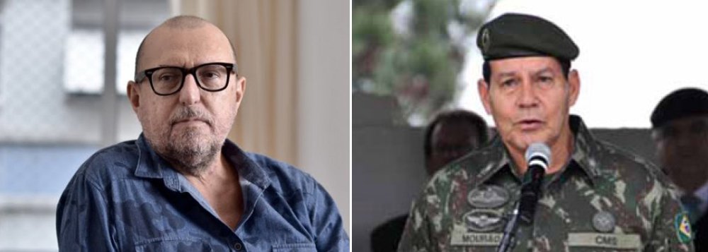 Jornalista Xico Sá, colunista do jornal El País, criticou a defesa de uma intervenção militar, feita por muitos brasileiros, diante da crise política e institucional do País; "Poxa, brava gente brasileira, tanta coisa boa pra se pedir de volta, tanta coisa boa pra se sentir saudade, e a turma saca da cachola o que houve de pior no cardápio das trevas. É de frustrar qualquer gênio da lâmpada. Daqui a pouco, me sopra o gênio, alguém irá clamar pelo retorno da cerveja Malt 90 e da seleção de futeboldo Sebastião Lazaroni", afirmou; "Não entendo essa nostalgia masoquista sob a máscara verde e amarela do patriotismo" (Foto: Aquiles Lins) Jornalista Xico Sá, colunista do jornal El País, criticou a defesa de uma intervenção militar, feita por muitos brasileiros, diante da crise política e institucional do País; "Poxa, brava gente brasileira, tanta coisa boa pra se pedir de volta, tanta coisa boa pra se sentir saudade, e a turma saca da cachola o que houve de pior no cardápio das trevas. É de frustrar qualquer gênio da lâmpada. Daqui a pouco, me sopra o gênio, alguém irá clamar pelo retorno da cerveja Malt 90 e da seleção de futeboldo Sebastião Lazaroni", afirmou; "Não entendo essa nostalgia masoquista sob a máscara verde e amarela do patriotismo"
