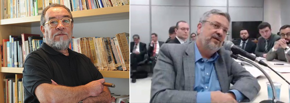 Jornalista Fernando Morais lamenta a postura do ex-ministro Antônio Palocci em sua delação ao juiz Sérgio Moro, concentrada nos ex-presidentes Lula e Dilma e no PT; "Curiosamente, ao contrário do sentimento que me despertavam os desbundados dos anos 70, não fiquei com nojo do Palocci. Fiquei com pena, muita pena", diz Morais (Foto: Romulo Faro) Jornalista Fernando Morais lamenta a postura do ex-ministro Antônio Palocci em sua delação ao juiz Sérgio Moro, concentrada nos ex-presidentes Lula e Dilma e no PT; "Curiosamente, ao contrário do sentimento que me despertavam os desbundados dos anos 70, não fiquei com nojo do Palocci. Fiquei com pena, muita pena", diz Morais