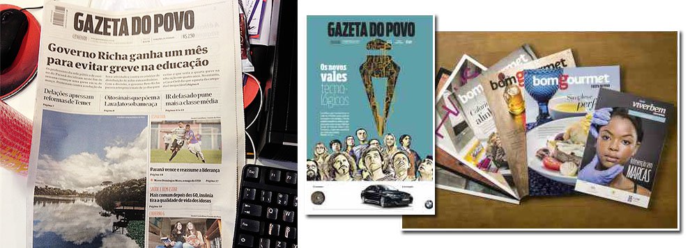 Grupo GRPCom anunciou nesta quinta-feira (6), após 98 anos, a morte do impresso diário da Gazeta do Povo; empresa fundada em 1919 informou hoje que, a partir de 3 de junho, a versão impressa vai ser semanal; chegará aos assinantes nos sábados em formato revista (Foto: Aquiles Lins) Grupo GRPCom anunciou nesta quinta-feira (6), após 98 anos, a morte do impresso diário da Gazeta do Povo; empresa fundada em 1919 informou hoje que, a partir de 3 de junho, a versão impressa vai ser semanal; chegará aos assinantes nos sábados em formato revista