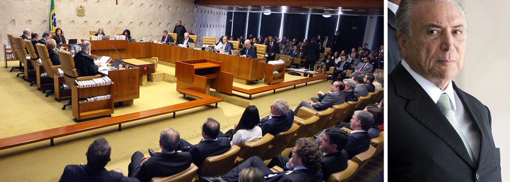 Supremo Tribunal Federal decidiu nesta quinta-feira, 22, por 10 votos contra 1, enviar de imediato à Câmara dos Deputados a segunda denúncia contra Michel Temer, por chefiar uma organização criminosa; a partir de agora, caberá à Câmara decidir se autoriza que a Suprema Corte julgue o caso, conforme determina à Constituição; entendimento do STF contraria pedido feito pela defesa de Temer, que pretendia suspender o envio da denúncia para esperar o término do procedimento investigatório, iniciado pela PGR, para apurar ilegalidades no acordo de delação da JBS, além da avaliação de que as acusações se referem a um período em que o presidente não estava no cargo, fato que poderia suspender o envio (Foto: Aquiles Lins) Supremo Tribunal Federal decidiu nesta quinta-feira, 22, por 10 votos contra 1, enviar de imediato à Câmara dos Deputados a segunda denúncia contra Michel Temer, por chefiar uma organização criminosa; a partir de agora, caberá à Câmara decidir se autoriza que a Suprema Corte julgue o caso, conforme determina à Constituição; entendimento do STF contraria pedido feito pela defesa de Temer, que pretendia suspender o envio da denúncia para esperar o término do procedimento investigatório, iniciado pela PGR, para apurar ilegalidades no acordo de delação da JBS, além da avaliação de que as acusações se referem a um período em que o presidente não estava no cargo, fato que poderia suspender o envio