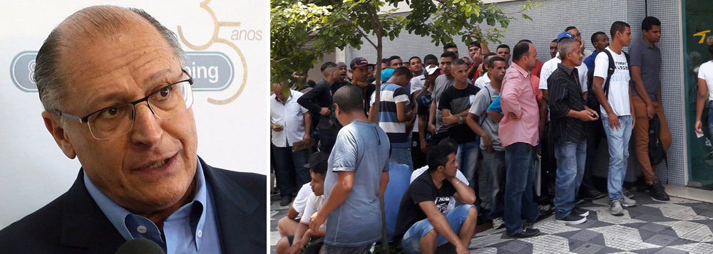 "O PSDB tem tido atitude de cautela para ajudar o Brasil. Não podemos agravar uma situação que já é grave. Temos que preservar a população, o emprego, a economia e agir com responsabilidade", disse o governador tucano, em evento de inauguração do escritório do Banco Interamericano de Desenvolvimento (BID) em São Paulo; a aliança PMDB-PSDB fez com que o desemprego dobrasse no Brasil, após o golpe parlamentar que tirou a presidente eleita Dilma Rousseff (Foto: Gisele Federicce) "O PSDB tem tido atitude de cautela para ajudar o Brasil. Não podemos agravar uma situação que já é grave. Temos que preservar a população, o emprego, a economia e agir com responsabilidade", disse o governador tucano, em evento de inauguração do escritório do Banco Interamericano de Desenvolvimento (BID) em São Paulo; a aliança PMDB-PSDB fez com que o desemprego dobrasse no Brasil, após o golpe parlamentar que tirou a presidente eleita Dilma Rousseff