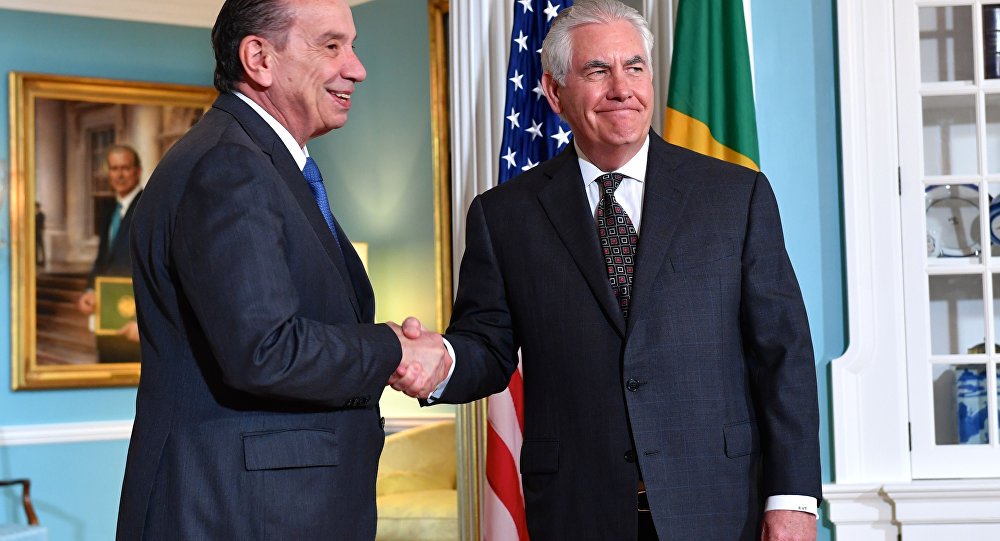 Aloysio Nunes e Rex Tillerson (Foto: Leonardo Attuch) Aloysio Nunes e Rex Tillerson