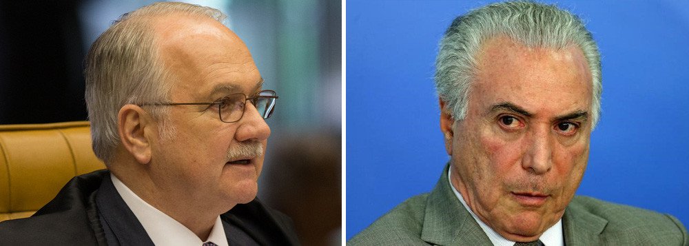 Ministro relator da Lava Jato no Supremo Tribunal Federal, Edson Fachin negou pedido da defesa de Michel Temer para que ele não fosse interrogado pela Polícia Federal antes da realização da perícia da gravação do empresário Joesley Batista, da JBS; em sua decisão, Fachin argumentou que Temer, se quiser, tem o direito de não responder, mas não pode impedir que a PF lhe interrogue; perguntas podem ser respondidas por escrito e Temer, que é investigado por corrupção, obstrução à Justiça e organização criminosa, terá um prazo de dez dias para isso (Foto: Gisele Federicce) Ministro relator da Lava Jato no Supremo Tribunal Federal, Edson Fachin negou pedido da defesa de Michel Temer para que ele não fosse interrogado pela Polícia Federal antes da realização da perícia da gravação do empresário Joesley Batista, da JBS; em sua decisão, Fachin argumentou que Temer, se quiser, tem o direito de não responder, mas não pode impedir que a PF lhe interrogue; perguntas podem ser respondidas por escrito e Temer, que é investigado por corrupção, obstrução à Justiça e organização criminosa, terá um prazo de dez dias para isso