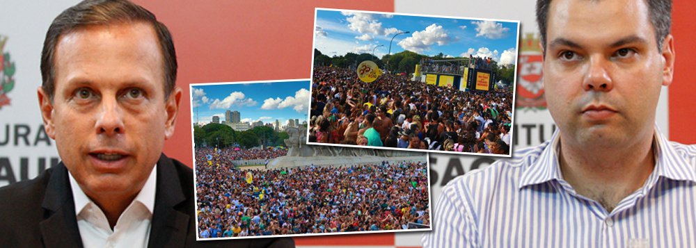 Gestão do prefeito João Doria (PSDB), defendido como o "novo" PSDB por Fernando Henrique Cardoso, direcionou a concorrência pelo patrocínio do Carnaval de rua para que a proposta da Ambev vencesse a licitação; informação aparece em áudio de reunião da secretaria municipal de Cultura, no dia 17 de fevereiro, da qual participaram o secretário de Governo, Julio Semeghini, e o da Cultura, André Sturm; no encontro, divulgado pela rádio CBN, há o comentário que o vice-prefeito Bruno Covas (PSDB) orientou os integrantes da Ambev e da Dream Factory a alterar os itens da planilha da proposta para justificar despesas de R$ 15 milhões (Foto: Charles Nisz) Gestão do prefeito João Doria (PSDB), defendido como o "novo" PSDB por Fernando Henrique Cardoso, direcionou a concorrência pelo patrocínio do Carnaval de rua para que a proposta da Ambev vencesse a licitação; informação aparece em áudio de reunião da secretaria municipal de Cultura, no dia 17 de fevereiro, da qual participaram o secretário de Governo, Julio Semeghini, e o da Cultura, André Sturm; no encontro, divulgado pela rádio CBN, há o comentário que o vice-prefeito Bruno Covas (PSDB) orientou os integrantes da Ambev e da Dream Factory a alterar os itens da planilha da proposta para justificar despesas de R$ 15 milhões