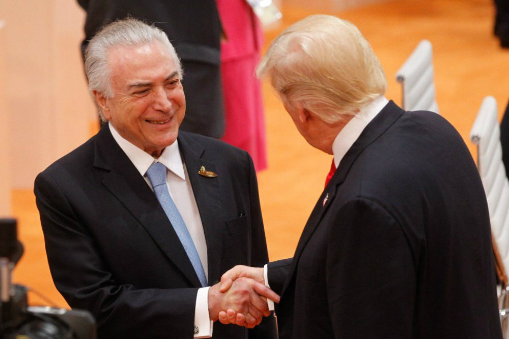 Temer e Trump (Foto: Emir Sader) Temer e Trump