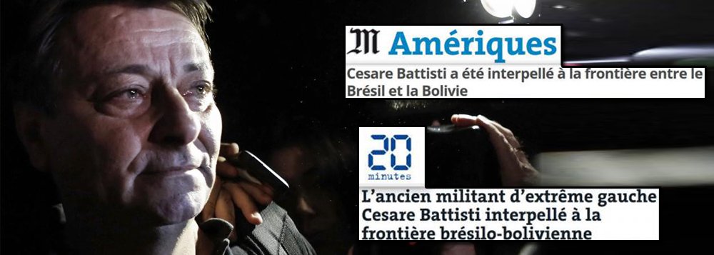 Além da forte repercussão na Itália, a prisão do italiano Cesare Battisti na quarta-feira (4) na fronteira do Brasil com a Bolívia também é destaque na imprensa francesa nesta quinta-feira (5); jornal Le Monde diz que a presidência de Michel Temer marca uma reviravolta na vida do ativista italiano; advogados de Battisti pedem sua libertação imediata, alegando que a revisão da decisão tomada pelo ex-presidente Lula, em 2010, que concedeu residência permanente ao ativista no Brasil, é juridicamente inaceitável devido à prescrição de prazo (Foto: Aquiles Lins) Além da forte repercussão na Itália, a prisão do italiano Cesare Battisti na quarta-feira (4) na fronteira do Brasil com a Bolívia também é destaque na imprensa francesa nesta quinta-feira (5); jornal Le Monde diz que a presidência de Michel Temer marca uma reviravolta na vida do ativista italiano; advogados de Battisti pedem sua libertação imediata, alegando que a revisão da decisão tomada pelo ex-presidente Lula, em 2010, que concedeu residência permanente ao ativista no Brasil, é juridicamente inaceitável devido à prescrição de prazo