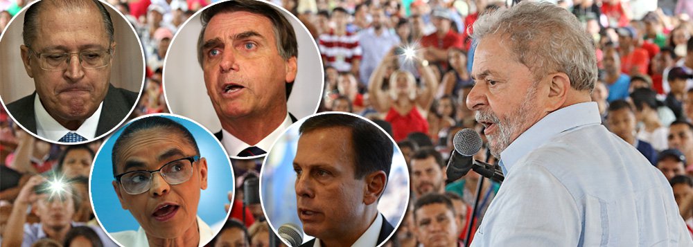 Pesquisa realizada pelo Instituto Falpe nos municípios do Sertão de Alagoas, entre os dias 8 e 15 de agosto, mostra o ex-presidente Lula com 66,5% das intenções de votos; na rabeira surgem Marina, 4,5%; Jair Bolsonaro, 3,5%; Geraldo Alckmin, 1,75% e João Doria, 1,25%; administração do presidente Temer é ótima para apenas, 0,75% e é desaprovado por 82% dos entrevistados; já o governador Renan Filho obteve 39% das intenções de votos e o seu governo é aprovado por 40,75% (Foto: Voney Malta) Pesquisa realizada pelo Instituto Falpe nos municípios do Sertão de Alagoas, entre os dias 8 e 15 de agosto, mostra o ex-presidente Lula com 66,5% das intenções de votos; na rabeira surgem Marina, 4,5%; Jair Bolsonaro, 3,5%; Geraldo Alckmin, 1,75% e João Doria, 1,25%; administração do presidente Temer é ótima para apenas, 0,75% e é desaprovado por 82% dos entrevistados; já o governador Renan Filho obteve 39% das intenções de votos e o seu governo é aprovado por 40,75%