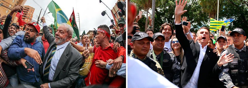 Se as eleições presidenciais fossem antecipadas, como desejam 87% dos brasileiros, a disputa se daria entre o ex-presidente Luiz Inácio Lula da Silva e o deputado Jair Bolsonaro (PSC-RJ), no segundo turno; é o que aponta a nova pesquisa realizada pelo site Poder 360, que aponta crescimento de Lula, de 25% para 27%, e Bolsonaro mantido na segunda posição, com 14%; os tucanos não passariam para o segundo turno nem com Geraldo Alckmin, com 7%, nem com João Doria, que teria 11%; a pesquisa aponta ainda que 90% dos brasileiros desejam mudança – o que comprova que o apoio do PSDB ao golpe de Michel Temer, aprovado por apenas 2% dos brasileiros, foi um tiro no pé (Foto: Leonardo Attuch) Se as eleições presidenciais fossem antecipadas, como desejam 87% dos brasileiros, a disputa se daria entre o ex-presidente Luiz Inácio Lula da Silva e o deputado Jair Bolsonaro (PSC-RJ), no segundo turno; é o que aponta a nova pesquisa realizada pelo site Poder 360, que aponta crescimento de Lula, de 25% para 27%, e Bolsonaro mantido na segunda posição, com 14%; os tucanos não passariam para o segundo turno nem com Geraldo Alckmin, com 7%, nem com João Doria, que teria 11%; a pesquisa aponta ainda que 90% dos brasileiros desejam mudança – o que comprova que o apoio do PSDB ao golpe de Michel Temer, aprovado por apenas 2% dos brasileiros, foi um tiro no pé