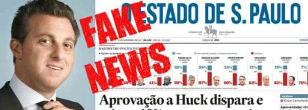 "Suicídio em massa no Estadão", postou o DCM no Facebook sobre a notícia de que Luciano Huck desistirá oficialmente da candidatura à presidência nesta segunda-feira 27; a ironia faz referência à manchete Fakenews do jornal, que usou dados de uma pesquisa para forçar um apoio inexistente a Huck; nada adiantou (Foto: Gisele Federicce) "Suicídio em massa no Estadão", postou o DCM no Facebook sobre a notícia de que Luciano Huck desistirá oficialmente da candidatura à presidência nesta segunda-feira 27; a ironia faz referência à manchete Fakenews do jornal, que usou dados de uma pesquisa para forçar um apoio inexistente a Huck; nada adiantou