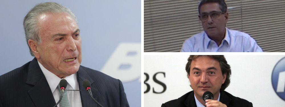 Acuado , Michel Temer confirmou ter se encontrado com o executivo Ricardo Saud, o "homem da mala" da JBS, que foi filmado entregando uma mala com R$ 500 mil ao deputado Rocha Loures; em depoimento ao MPF, Saud afirmou que se encontrou com o peemedebista sete vezes em 2014, quando tratou de repasses da empresa ao PMDB; segundo o delator, Temer ainda teria pedido R$ 1 milhão para ele próprio; valor teria sido entregue em dinheiro na Argeplan Arquitetura e Engenharia, que tem como sócio o coronel aposentado João Baptista Lima, amigo de Temer; embora confirme que Temer tenha se encontrado com Saud, o Planalto tentou minimizar os eventos; apesar de confirmar as reuniões, a assessoria de Temer não mencionou quantas vezes elas ocorreram (Foto: Giuliana Miranda) Acuado , Michel Temer confirmou ter se encontrado com o executivo Ricardo Saud, o "homem da mala" da JBS, que foi filmado entregando uma mala com R$ 500 mil ao deputado Rocha Loures; em depoimento ao MPF, Saud afirmou que se encontrou com o peemedebista sete vezes em 2014, quando tratou de repasses da empresa ao PMDB; segundo o delator, Temer ainda teria pedido R$ 1 milhão para ele próprio; valor teria sido entregue em dinheiro na Argeplan Arquitetura e Engenharia, que tem como sócio o coronel aposentado João Baptista Lima, amigo de Temer; embora confirme que Temer tenha se encontrado com Saud, o Planalto tentou minimizar os eventos; apesar de confirmar as reuniões, a assessoria de Temer não mencionou quantas vezes elas ocorreram