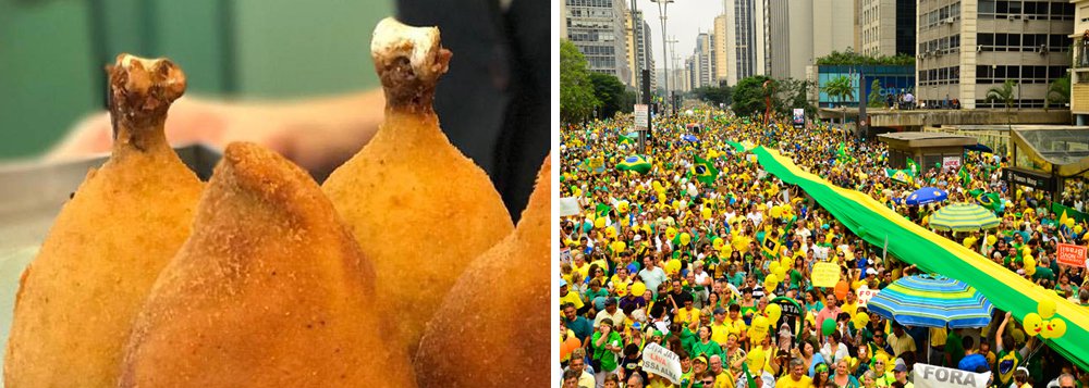 Margarete Schmidt explica a origem da gíria, criada em São Paulo para designar os policiais que faziam a ronda nos bairros e comiam coxinhas nas padarias; "A expressão coxinha passou então a ser sinônimo daquele que defende um status quo ao qual ele não pertence. Ele defende os ricos, pensa ser rico, mas na verdade é um objeto a serviço dos ricos. Um instrumento para subjugar os seus iguais. O coxinha nunca terá o poder de um Aécio, dos Marinho ou de qualquer outro milionário ou mero empresário, mas ao defendê-los, o coxinha julga ser igual a eles", diz ela (Foto: Leonardo Attuch) Margarete Schmidt explica a origem da gíria, criada em São Paulo para designar os policiais que faziam a ronda nos bairros e comiam coxinhas nas padarias; "A expressão coxinha passou então a ser sinônimo daquele que defende um status quo ao qual ele não pertence. Ele defende os ricos, pensa ser rico, mas na verdade é um objeto a serviço dos ricos. Um instrumento para subjugar os seus iguais. O coxinha nunca terá o poder de um Aécio, dos Marinho ou de qualquer outro milionário ou mero empresário, mas ao defendê-los, o coxinha julga ser igual a eles", diz ela