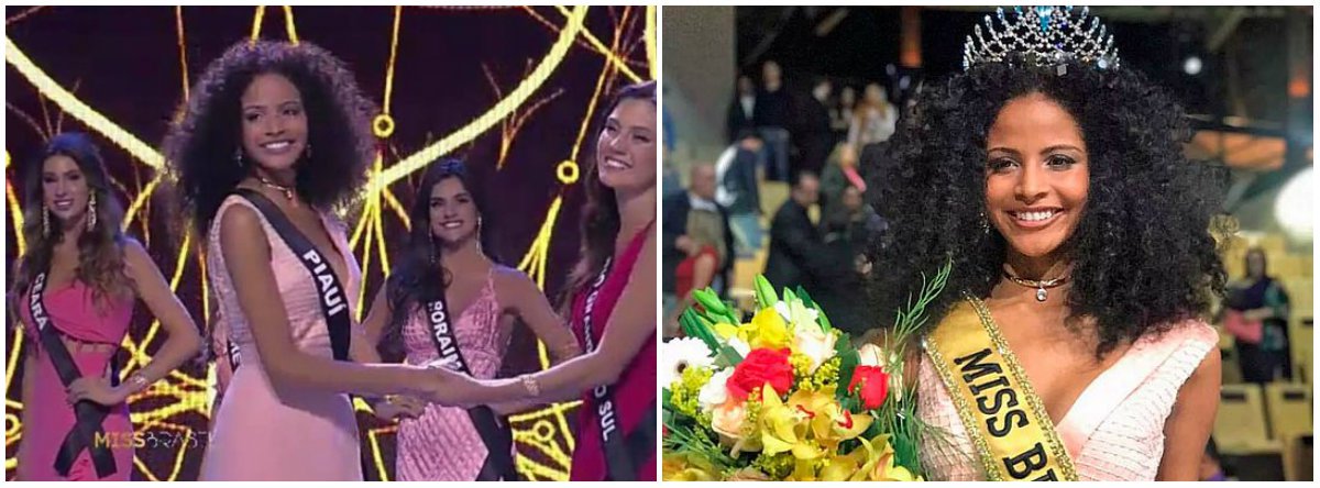 Negra, de cabelos cacheadas e piauiense, a nova Missa Brasil (2017) Monalysa Alcântara foi saudada neste final de semana como uma representação da brasilidade; foi assim que os jurados afirmaram no discurso que lhe rendeu a coroa; apesar de vitória, a jovem de 18 anos está sendo alvo de alguns ataques racistas e de ódio nas redes sociais; uma internauta disse no Twitter que Monalysa tinha cara de “empregada”: “Credoooo! A Miss Piauí tem cara de empregadinha, cara comum, não tem perfil de miss, não era pra tá aí” (Foto: Leonardo Lucena) Negra, de cabelos cacheadas e piauiense, a nova Missa Brasil (2017) Monalysa Alcântara foi saudada neste final de semana como uma representação da brasilidade; foi assim que os jurados afirmaram no discurso que lhe rendeu a coroa; apesar de vitória, a jovem de 18 anos está sendo alvo de alguns ataques racistas e de ódio nas redes sociais; uma internauta disse no Twitter que Monalysa tinha cara de “empregada”: “Credoooo! A Miss Piauí tem cara de empregadinha, cara comum, não tem perfil de miss, não era pra tá aí”