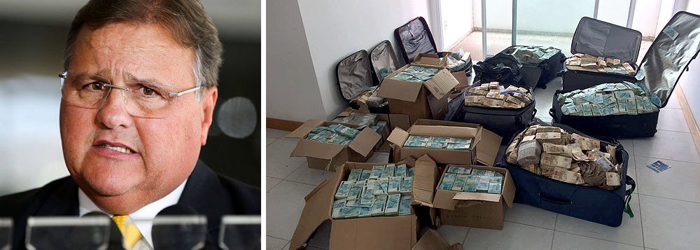 A Polícia Federal já contabilizou mais de R$ 40 milhões nas malas apreendidas em um apartamento utilizado pelo ex-ministro de Michel Temer, Geddel Vieira Lima (PMDB-BA), em Salvador; Polícia Federal utiliza sete máquinas para contar o dinheiro e até as 21h30, a contagem das cédulas não havia terminado; segundo a PF, esta é a maior apreensão de dinheiro em espécie da história do Brasil; Batizada de Tesouro Perdido, a operação foi deflagrada na manhã desta terça (05) e é desdobramento de outra investigação, sobre fraudes em liberações de empréstimos na Caixa Econômica Federal, a Cui Bono. Detido em 3 de julho de 2017, Geddel cumpre prisão domiciliar na capital baiana (Foto: Charles Nisz) A Polícia Federal já contabilizou mais de R$ 40 milhões nas malas apreendidas em um apartamento utilizado pelo ex-ministro de Michel Temer, Geddel Vieira Lima (PMDB-BA), em Salvador; Polícia Federal utiliza sete máquinas para contar o dinheiro e até as 21h30, a contagem das cédulas não havia terminado; segundo a PF, esta é a maior apreensão de dinheiro em espécie da história do Brasil; Batizada de Tesouro Perdido, a operação foi deflagrada na manhã desta terça (05) e é desdobramento de outra investigação, sobre fraudes em liberações de empréstimos na Caixa Econômica Federal, a Cui Bono. Detido em 3 de julho de 2017, Geddel cumpre prisão domiciliar na capital baiana