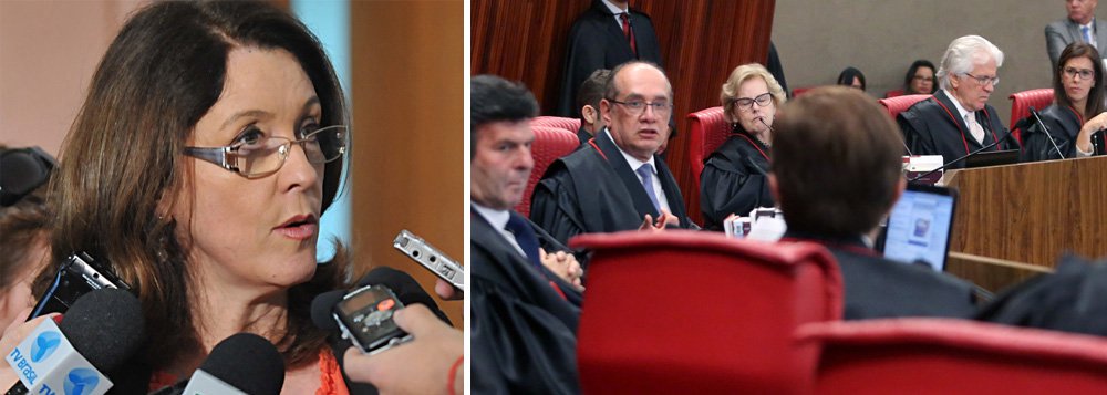 "Para nós que conhecemos as manhas e as manias desse pessoal de Brasília", o TSE emitiu "um sinal inequívoco de que não tem a menor intenção de cassar Michel Temer", avalia a jornalista, sobre o adiamento do julgamento para até maio; "Mas parece também não ter coragem para decidir e bancar essa decisão agora. Saiu-se com o velho jeitinho, empurrou com a barriga, e Temer vai governando como se não houvesse amanhã", diz ela (Foto: Gisele Federicce) "Para nós que conhecemos as manhas e as manias desse pessoal de Brasília", o TSE emitiu "um sinal inequívoco de que não tem a menor intenção de cassar Michel Temer", avalia a jornalista, sobre o adiamento do julgamento para até maio; "Mas parece também não ter coragem para decidir e bancar essa decisão agora. Saiu-se com o velho jeitinho, empurrou com a barriga, e Temer vai governando como se não houvesse amanhã", diz ela
