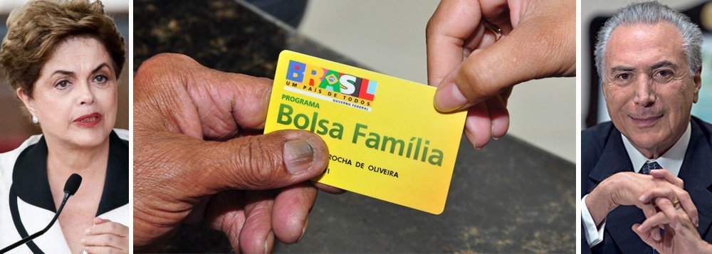 "É estarrecedor que depois de liberar dinheiro a deputados para arquivar uma denúncia contra si e de gastar R$ 14 bilhões para atender a interesses escusos, além de criar o bolsa-ruralista, o governo golpista de Michel Temer decida reduzir os programas sociais", diz a presidente deposta pelo golpe, Dilma Rousseff, em nota sobre a redução em 1,2 milhão de famílias no número de beneficiados pelo programa, desde que ela deixou o poder; "A rede de proteção social do Bolsa Família está sendo furada por esse governo ilegítimo e iníquo. É muito grave", diz Dilma (Foto: Gisele Federicce) "É estarrecedor que depois de liberar dinheiro a deputados para arquivar uma denúncia contra si e de gastar R$ 14 bilhões para atender a interesses escusos, além de criar o bolsa-ruralista, o governo golpista de Michel Temer decida reduzir os programas sociais", diz a presidente deposta pelo golpe, Dilma Rousseff, em nota sobre a redução em 1,2 milhão de famílias no número de beneficiados pelo programa, desde que ela deixou o poder; "A rede de proteção social do Bolsa Família está sendo furada por esse governo ilegítimo e iníquo. É muito grave", diz Dilma