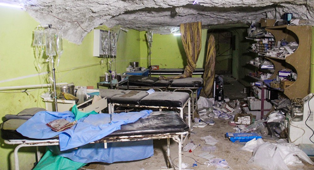 Instalações de um hospital foram destruídas após ataque químico na Síria (Foto: Aquiles Lins) Instalações de um hospital foram destruídas após ataque químico na Síria