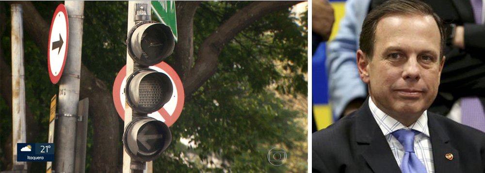 Dois em cada três semáforos da capital paulista já tiveram ao menos alguma pane neste ano; foram 19.846 panes até agora, segundo levantamento do jornal O Estado de S.Paulo; contrato para a retomada da manutenção dos equipamentos, que deixam os cruzamentos sem sinalização, estava paralisada desde o início de 2017, enquanto o prefeito, João Doria, viaja pelo País em sua pré-campanha presidencial (Foto: Gisele Federicce) Dois em cada três semáforos da capital paulista já tiveram ao menos alguma pane neste ano; foram 19.846 panes até agora, segundo levantamento do jornal O Estado de S.Paulo; contrato para a retomada da manutenção dos equipamentos, que deixam os cruzamentos sem sinalização, estava paralisada desde o início de 2017, enquanto o prefeito, João Doria, viaja pelo País em sua pré-campanha presidencial