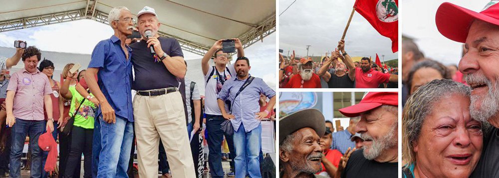 Durante ato em Governador Valadares nesta terça-feira, 24, em seu segundo dia de caravana por Minas Gerais, o ex-presidente Lula voltou a criticar a caçada judicial e midiática a que vem sendo submetido no País; "Eles já encontraram dinheiro na casa de todo mundo. Não na minha. Por que não vão na televisão pedir desculpas? Todo mundo é contra corrupção. O errado é um setor da PF e do Ministério Público se subordinarem à imprensa. Eles não têm coragem de reconhecer que eu sou inocente", disse Lula; "Eu não vou me contentar se essa gente não pedir desculpas pra mim", acrescentou o ex-presidente (Foto: Gisele Federicce) Durante ato em Governador Valadares nesta terça-feira, 24, em seu segundo dia de caravana por Minas Gerais, o ex-presidente Lula voltou a criticar a caçada judicial e midiática a que vem sendo submetido no País; "Eles já encontraram dinheiro na casa de todo mundo. Não na minha. Por que não vão na televisão pedir desculpas? Todo mundo é contra corrupção. O errado é um setor da PF e do Ministério Público se subordinarem à imprensa. Eles não têm coragem de reconhecer que eu sou inocente", disse Lula; "Eu não vou me contentar se essa gente não pedir desculpas pra mim", acrescentou o ex-presidente