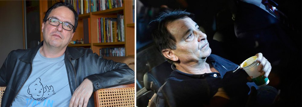 O cientista político Luis Felipe Miguel criticou a abordagem da imprensa da prisão do ex-ativista italiano Cesare Battisti, que foi indiciado pela Polícia Federal por evasão de divisas; "Leio no jornal que Cesare Battisti foi preso "tentando fugir do Brasil". Em seguida, a mesma matéria diz que o asilo concedido a ele não impõe nenhum veto a que ele saia do país. Ia dizer que há aí uma grave contradição, mas lembrei: só seria uma contradição se vivéssemos num Estado de direito", disse Miguel (Foto: Aquiles Lins) O cientista político Luis Felipe Miguel criticou a abordagem da imprensa da prisão do ex-ativista italiano Cesare Battisti, que foi indiciado pela Polícia Federal por evasão de divisas; "Leio no jornal que Cesare Battisti foi preso "tentando fugir do Brasil". Em seguida, a mesma matéria diz que o asilo concedido a ele não impõe nenhum veto a que ele saia do país. Ia dizer que há aí uma grave contradição, mas lembrei: só seria uma contradição se vivéssemos num Estado de direito", disse Miguel