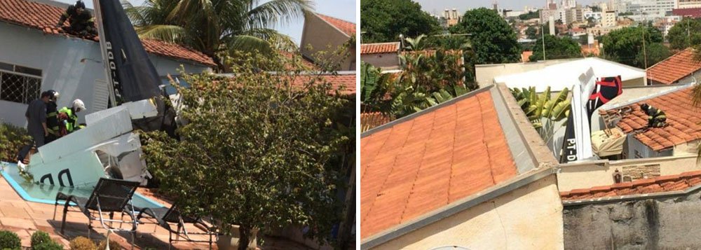 Um avião de pequeno porte caiu nesta segunda-feira (9) no quintal de uma casa no Jardim Alto Rio Preto, em São José do Rio Preto (SP) - a residência fica na rua Noruega, ao lado do aeroporto Professor Eribelto Manoel Reino, onde o avião pousaria; três pessoas que estavam dentro da aeronave morreram, de acordo com informações do Corpo de Bombeiros (Foto: Leonardo Lucena) Um avião de pequeno porte caiu nesta segunda-feira (9) no quintal de uma casa no Jardim Alto Rio Preto, em São José do Rio Preto (SP) - a residência fica na rua Noruega, ao lado do aeroporto Professor Eribelto Manoel Reino, onde o avião pousaria; três pessoas que estavam dentro da aeronave morreram, de acordo com informações do Corpo de Bombeiros