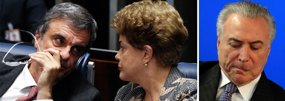 O ex-ministro da Justiça José Eduardo Cardozo, que é advogado da presidente deposta Dilma Rousseff, pretende usar elementos da segunda denúncia de Rodrigo Janot contra Michel Temer para tentar anular o golpe que derrubou a presidente legitimamente eleita; Cardozo viu uma oportunidade no trecho em que o então procurador-geral da República relaciona dois fatos: o apoio do "quadrilhão do PMDB" à queda da petista e à tentativa do grupo de barrar a Operação Lava Jato; "Não se pode tratar o impeachment como se fosse uma ilha dissociada de tudo", diz o ex-ministro; para ele, a conexão entre fatos apontada na denúncia do procurador é "mais um indício da nulidade do processo contra Dilma" (Foto: Giuliana Miranda) O ex-ministro da Justiça José Eduardo Cardozo, que é advogado da presidente deposta Dilma Rousseff, pretende usar elementos da segunda denúncia de Rodrigo Janot contra Michel Temer para tentar anular o golpe que derrubou a presidente legitimamente eleita; Cardozo viu uma oportunidade no trecho em que o então procurador-geral da República relaciona dois fatos: o apoio do "quadrilhão do PMDB" à queda da petista e à tentativa do grupo de barrar a Operação Lava Jato; "Não se pode tratar o impeachment como se fosse uma ilha dissociada de tudo", diz o ex-ministro; para ele, a conexão entre fatos apontada na denúncia do procurador é "mais um indício da nulidade do processo contra Dilma"